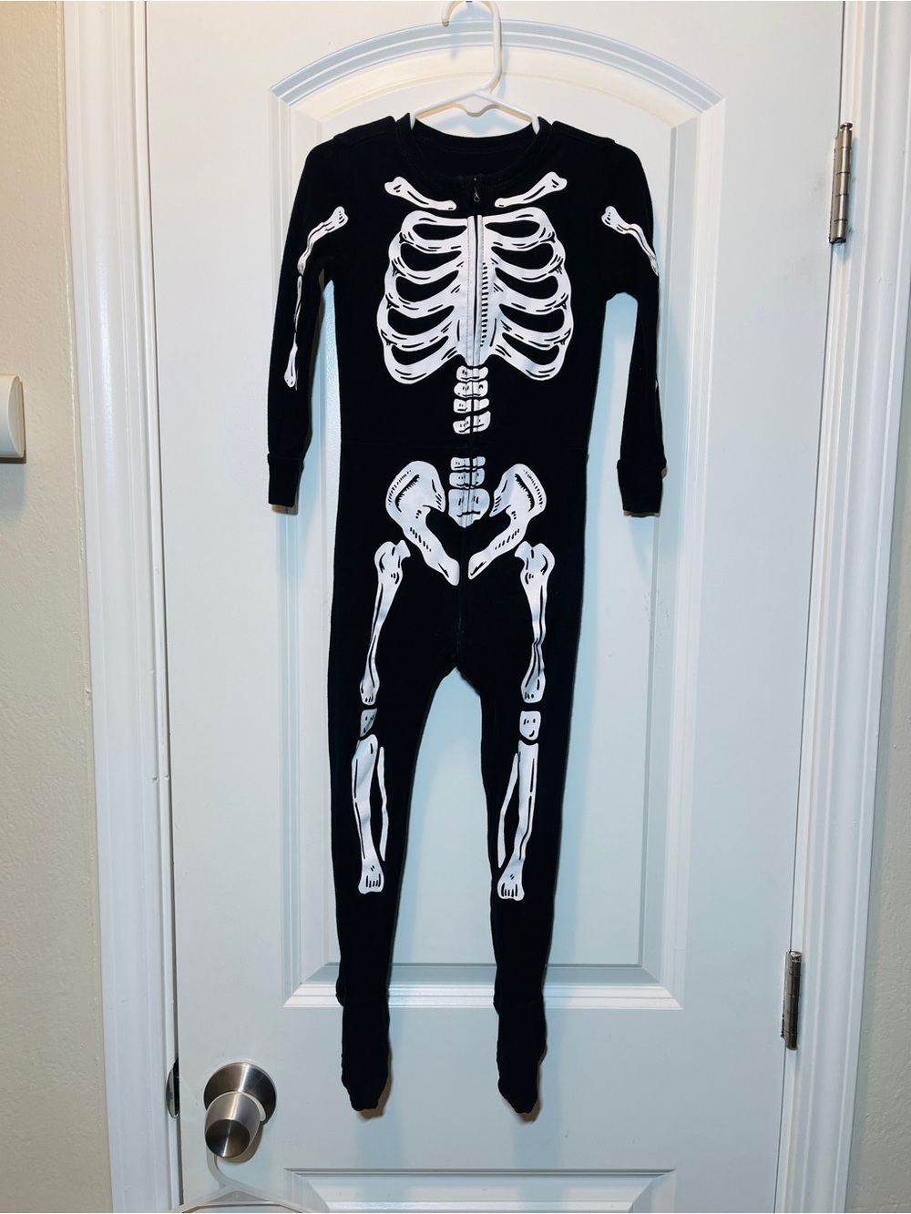 Old Navy Black One-Piece Skeleton Footie Pajamas